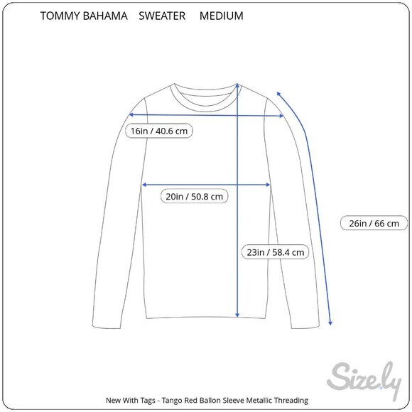 Tommy Bahama Holiday Red Balloon Sleeve Sweater Metallic Threading Medium NEW - Picture 6 of 10